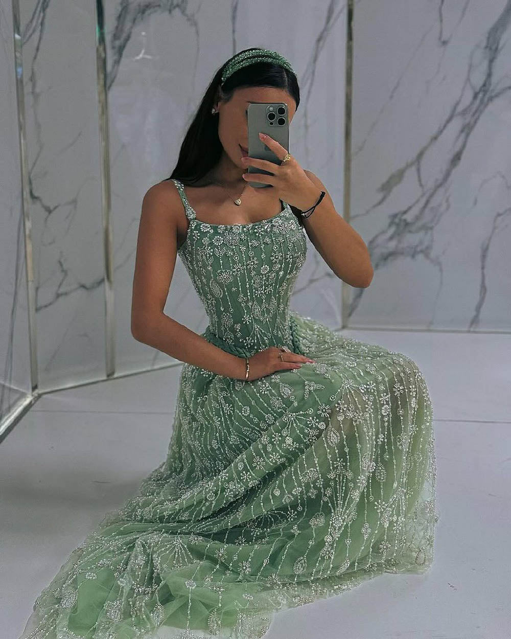Mint Green Beaded Evening Gown Spaghetti Strap Corset A Line Prom Dres Msikoods Official Store Mint Green Beaded Evening Gown Spaghetti Strap Corset A Line Prom Dres Msikoods Official Store