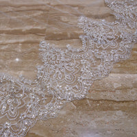 Wedding Veil Lace Applique Edge Long Luxurious Bridal Veil Accessories Ms2603303
