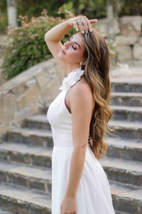 Halter Wedding Dress Simple Backless A Line Brides Bridal Dress Ms2603069