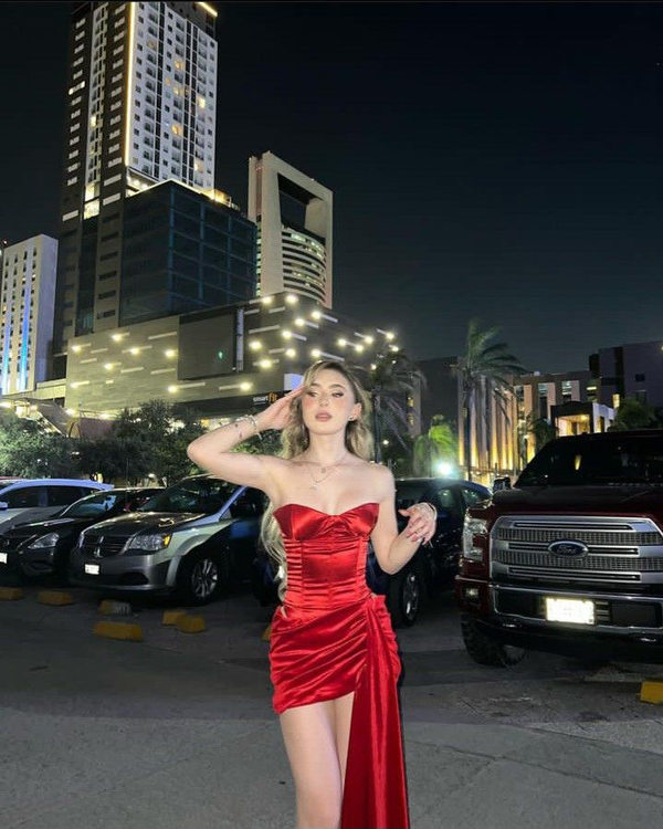 Red Satin Cocktail Dress Sweetheart Bodycon Mini Party Dress Side Drape Prom Dress Ms2607246