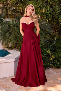 Red Pleated Chiffon Evening Dress Sweetheart A Line Wedding Party Dress Ms2512053