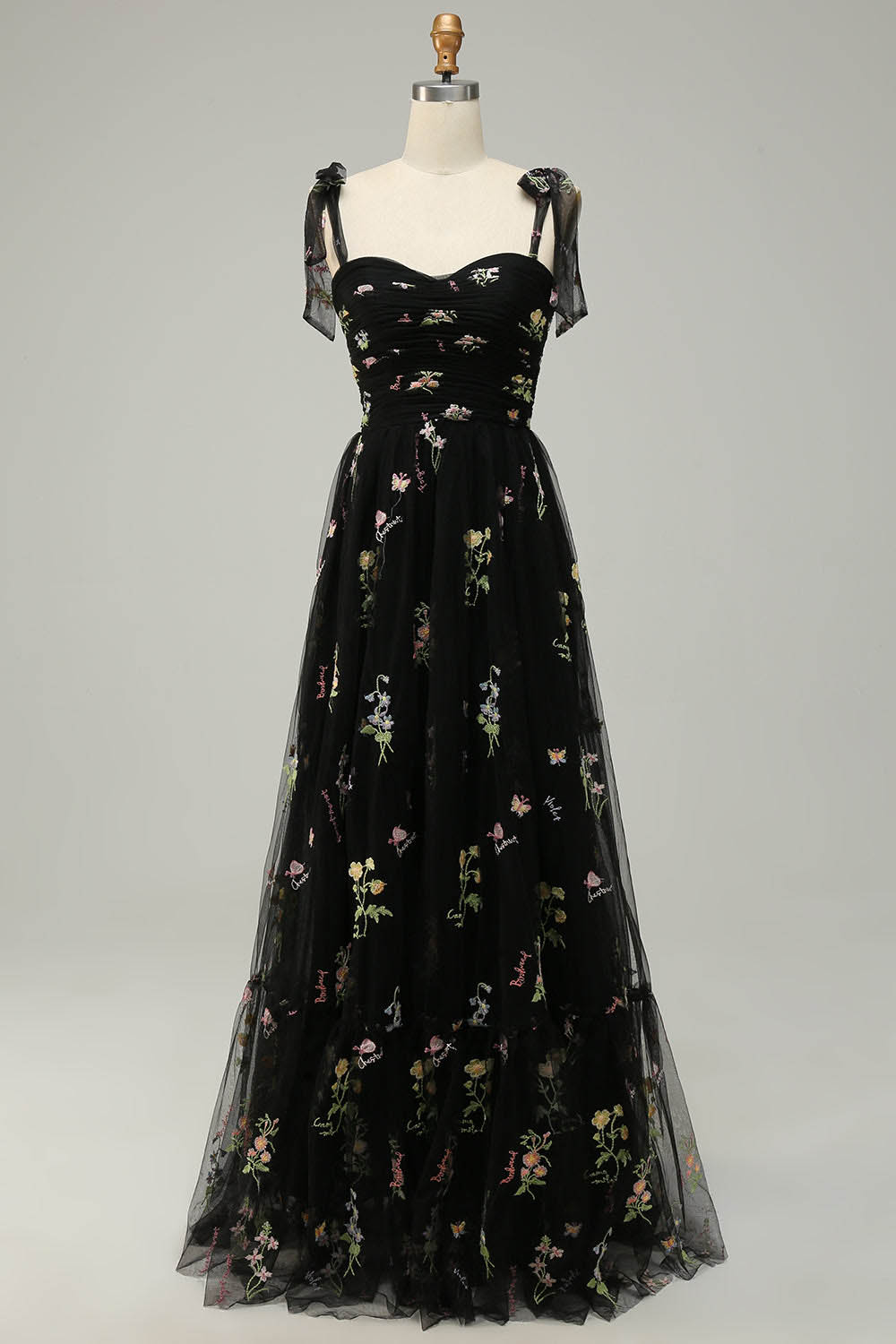 Floral Embroidered Long Prom Dress Romantic Sweetheart Party Gown Ms2510166