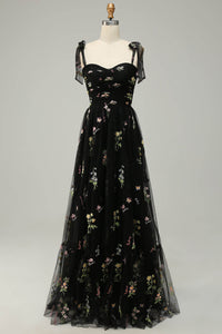 Floral Embroidered Long Prom Dress Romantic Sweetheart Party Gown Ms2510166