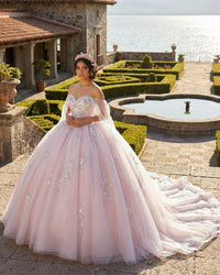 Vestidos de Quinceañera para Mujer con Escote Corazón, Vestido de Bola, Tirantes de Espagueti, Aplicación de Encaje, Vestidos Dulces 16 para Adolescentes