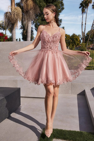 Lace Appliques Short  Homecoming  Dresses Spaghetti Strap Sparkly Cocktail Party Dress Ms2610251