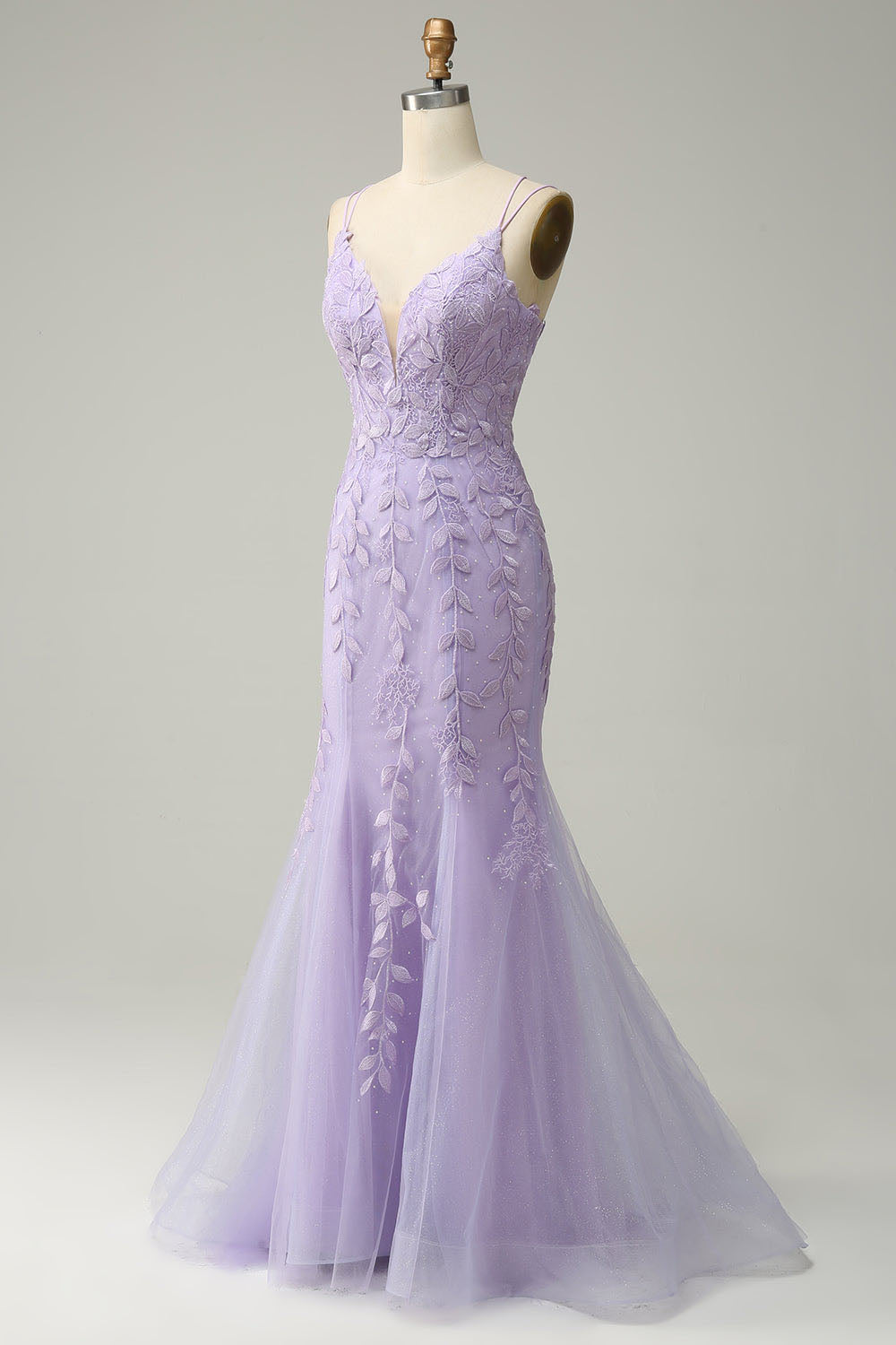 Abito da sera elegante a linea A con pieghe, scollo a cuore, spacco alto sexy Ms2504012