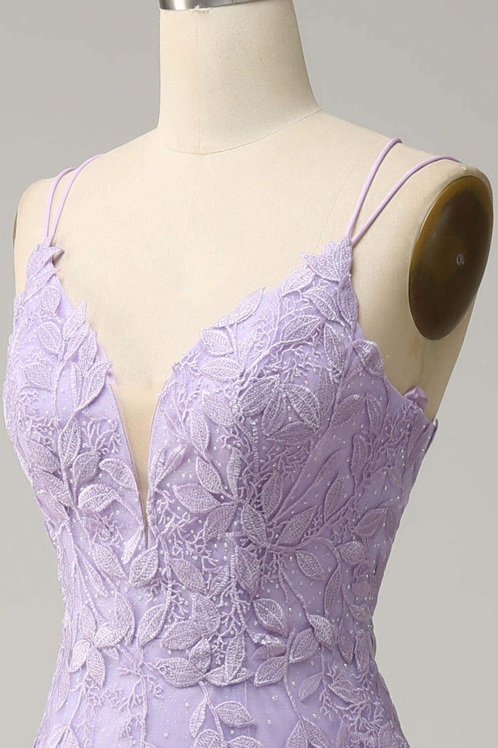 Abito da sera elegante a linea A con pieghe, scollo a cuore, spacco alto sexy Ms2504012