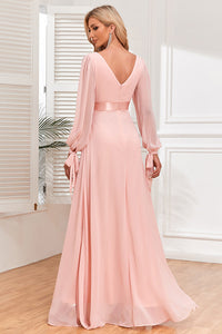 Long Sleeve V-Neck Prom Dress Mother Dress for Wedding Party Ms2510115