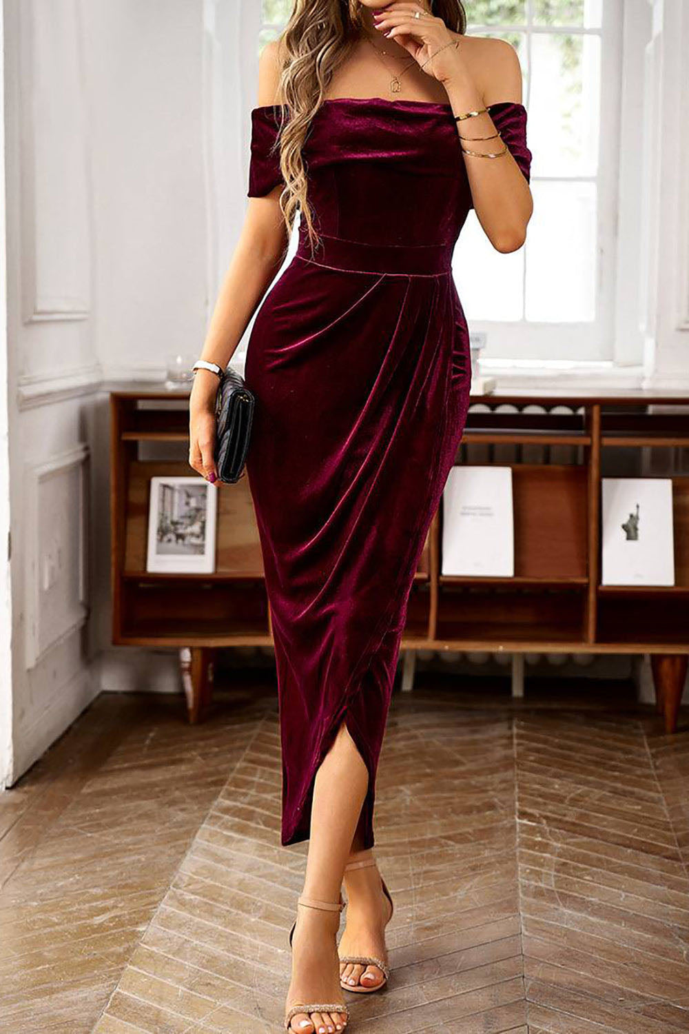 Abiti da sera in tulle lunghezza tè per donne, abiti da ballo con spalle scoperte, per adolescenti, scollo a cuore, decorati con perline, abito principessa gonfio