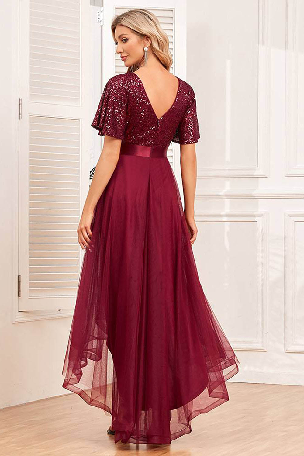 Einschultriges Pailletten-Ballkleid mit Schlitz Glitzer Langes Meerjungfrauen-Abendkleid Partykleid