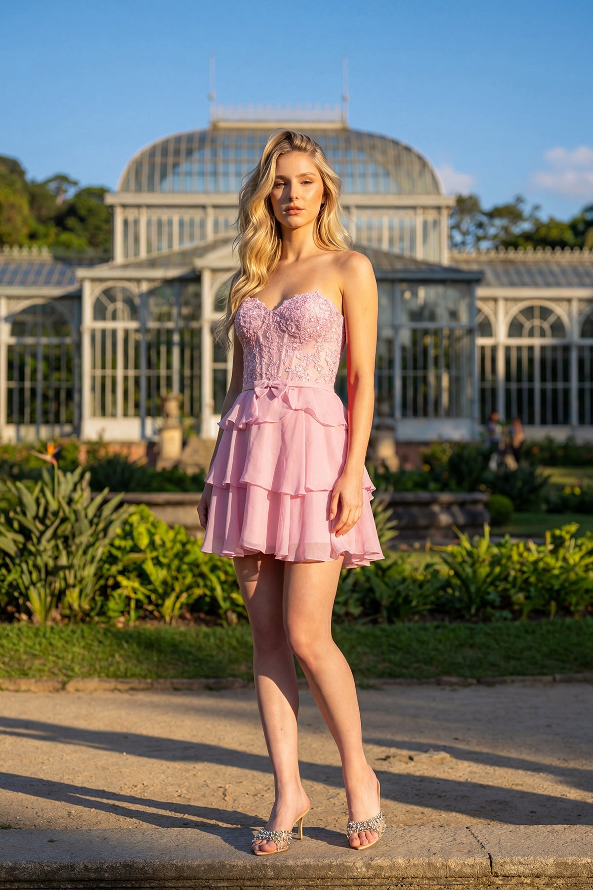 Glitzernde Pailletten-Heimkehrkleider 2024 für Teenager, schulterfrei, kurz, gestuftes Spitzen-Ballkleid, Cocktailpartykleid