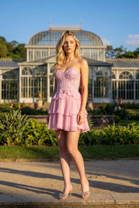 Glitzernde Pailletten-Heimkehrkleider 2024 für Teenager, schulterfrei, kurz, gestuftes Spitzen-Ballkleid, Cocktailpartykleid