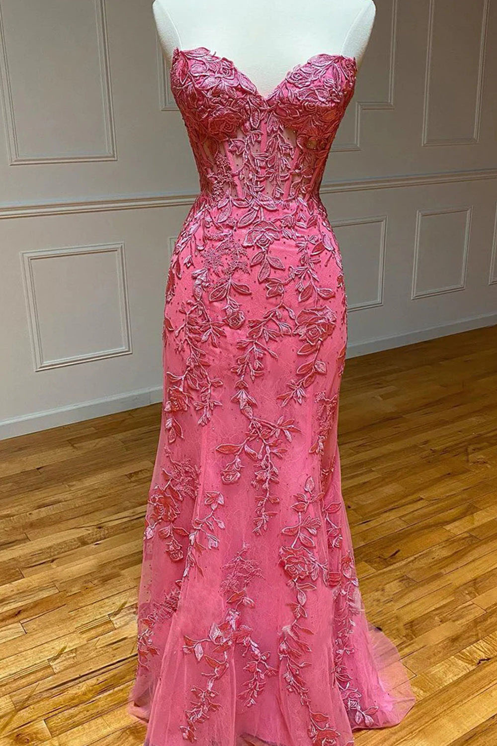 Mermaid Prom Dress Sweetheart Long Evening Dress with Appliques Ms250913