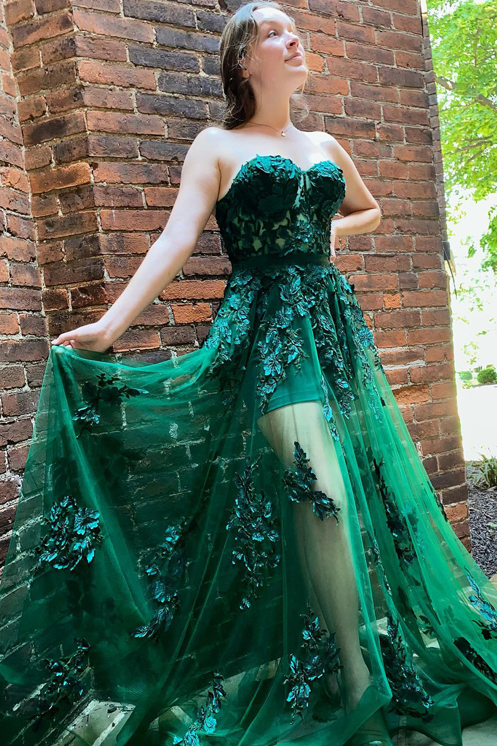 Orange Prom Dress 3D Floral Appliques Elegant Party Dress Ms2509011   Msikoods Official Store