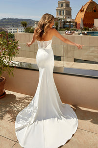 Sequin Wedding Dress Modern Side Slit Brides Dress Bridal Gown Ms26030111