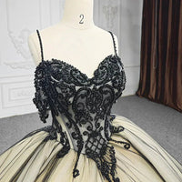 Robe de Quinceanera en forme de cœur pour femme, robe de bal, bretelles spaghetti, dentelle, appliques, robes Sweet 16 pour adolescentes