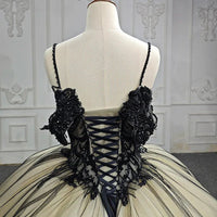 Robe de Quinceanera en forme de cœur pour femme, robe de bal, bretelles spaghetti, dentelle, appliques, robes Sweet 16 pour adolescentes