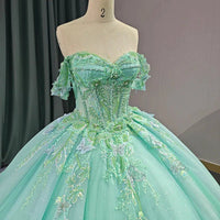 Robe de Quinceanera en forme de cœur pour femme, robe de bal, bretelles spaghetti, dentelle, appliques, robes Sweet 16 pour adolescentes