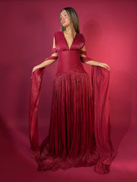 Vestido de Baile Verde com Folhos para Senhora Elegante, Decote O, Vestido Formal para Ocasiões, Vestido de Festa, Vestido de Noite