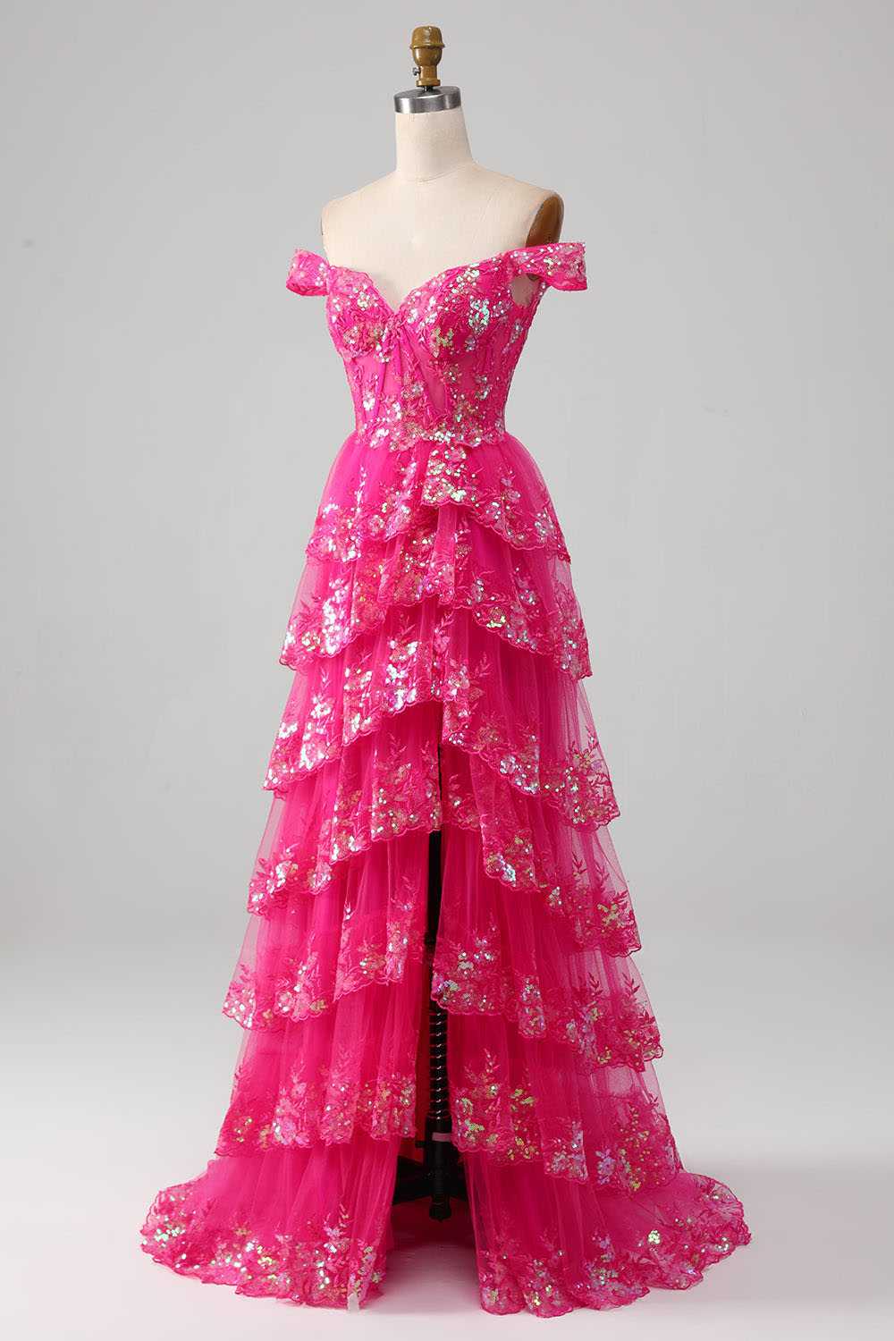 Robe de bal bordeaux à une épaule longue avec fente robe de soirée formelle en dentelle appliquée robe de soirée pour adolescentes