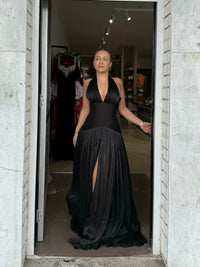 Robe de soirée élégante à volants verts pour femme, robe de soirée à col rond, robe de soirée formelle