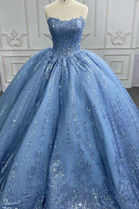 Vestidos de Quinceañera para Mujer con Escote Corazón, Vestido de Bola, Tirantes de Espagueti, Aplicación de Encaje, Vestidos Dulces 16 para Adolescentes