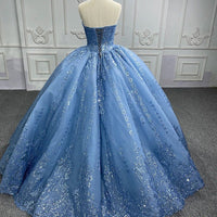 Vestidos de Quinceañera para Mujer con Escote Corazón, Vestido de Bola, Tirantes de Espagueti, Aplicación de Encaje, Vestidos Dulces 16 para Adolescentes