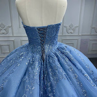 Vestidos de Quinceañera para Mujer con Escote Corazón, Vestido de Bola, Tirantes de Espagueti, Aplicación de Encaje, Vestidos Dulces 16 para Adolescentes