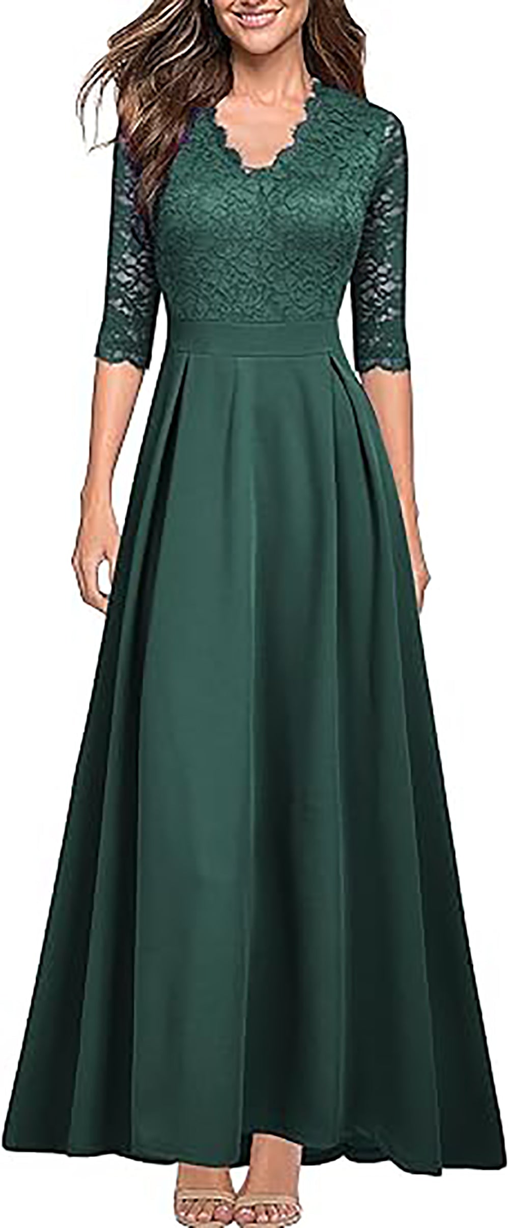 Women's V Neck Lace Vintage Formal Gown Bridesmaid Wedding Long Evenin Msikoods Official Store Women's V Neck Lace Vintage Formal Gown Bridesmaid Wedding Long Evenin Msikoods Official Store