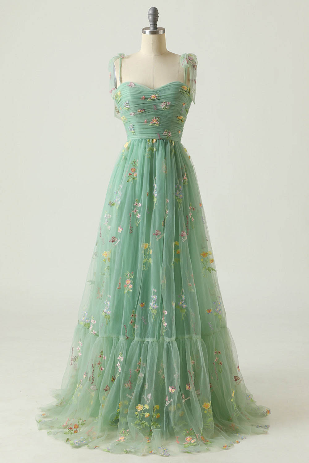 Floral Embroidered Long Prom Dress Romantic Sweetheart Party Gown Ms2510166