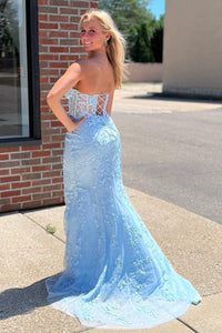 Mermaid Prom Dress Sweetheart Long Evening Dress with Appliques Ms250913