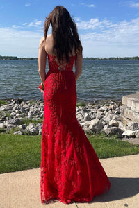 Mermaid Prom Dress Sweetheart Long Evening Dress with Appliques Ms250913