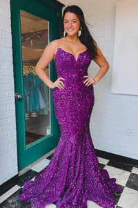 Red Strapless Mermaid Evening Dress Sparkly Long Prom Dress Ms2509211