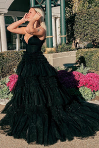 Abito da sera con spacco Ruffle, scollo a cuore, applicazioni in pizzo, corsetto, abito formale per festa di prom Ms2504114