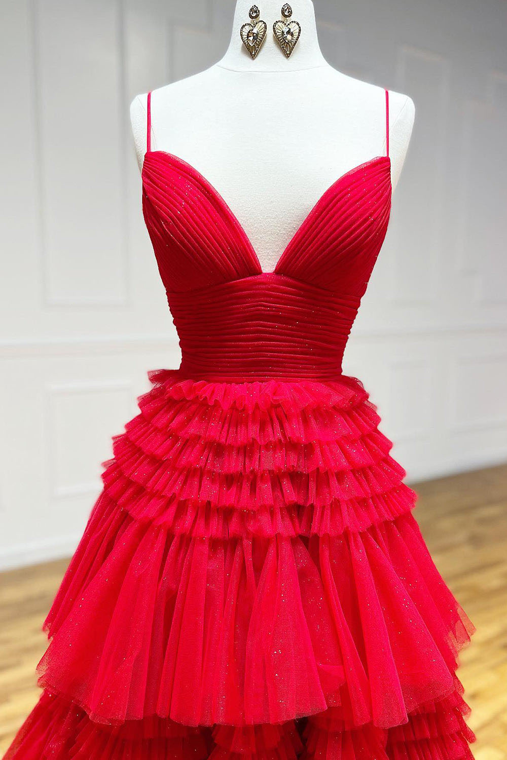 Abito da sera con spacco Ruffle, scollo a cuore, applicazioni in pizzo, corsetto, abito formale per festa di prom Ms2504114