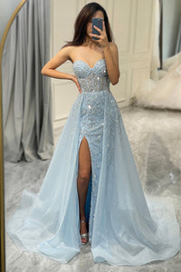 Elegante abito da sera a strati con applicazioni in pizzo, senza maniche, arricciato, abito formale Ms2504071