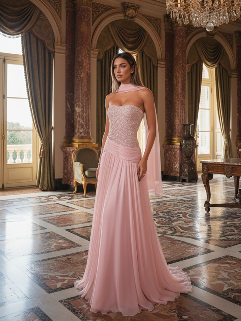 Abito da cerimonia azzurro cielo con corsetto in pizzo, scollo a cuore, abito di compleanno in chiffon a balze, abiti da laurea per adolescenti