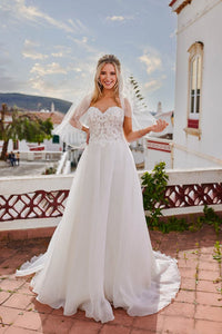 Robes de mariée à manches longues pour mariée Robes de mariée à col en V Robes de mariée en dentelle et tulle pour femmes avec traîne