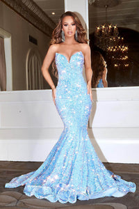 Sparkly Mermaid Prom Dress Sweetheart Sequin Evening Gown Elegant Party Dress Ms2510183