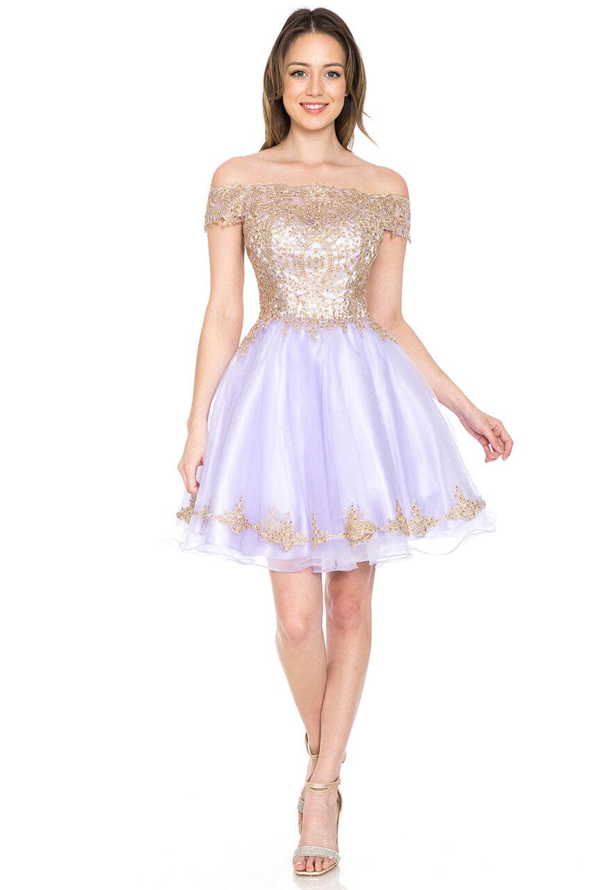 Off Shoulder Homecoming Dress Lace Appliques Beaded Short A Line Tulle Cocktail Dress Ms2610102