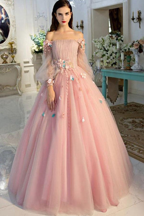 Vestidos de Quinceañera para Mujer con Escote Corazón, Vestido de Bola, Tirantes de Espagueti, Aplicación de Encaje, Vestidos Dulces 16 para Adolescentes