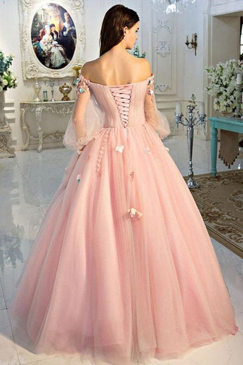 Vestidos de Quinceañera para Mujer con Escote Corazón, Vestido de Bola, Tirantes de Espagueti, Aplicación de Encaje, Vestidos Dulces 16 para Adolescentes