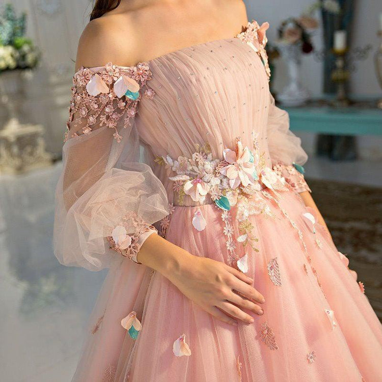 Vestidos de Quinceañera para Mujer con Escote Corazón, Vestido de Bola, Tirantes de Espagueti, Aplicación de Encaje, Vestidos Dulces 16 para Adolescentes