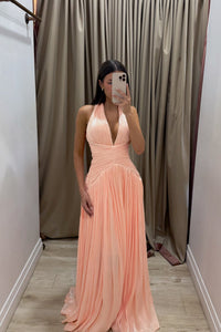 Robe de soirée élégante à volants verts pour femme, robe de soirée à col rond, robe de soirée formelle