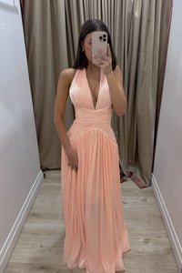 Robe de soirée élégante à volants verts pour femme, robe de soirée à col rond, robe de soirée formelle