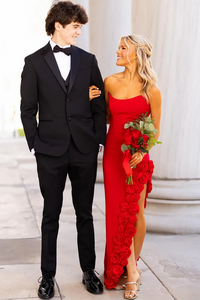Robe de soirée longue à paillettes asymétrique avec fente et paillettes