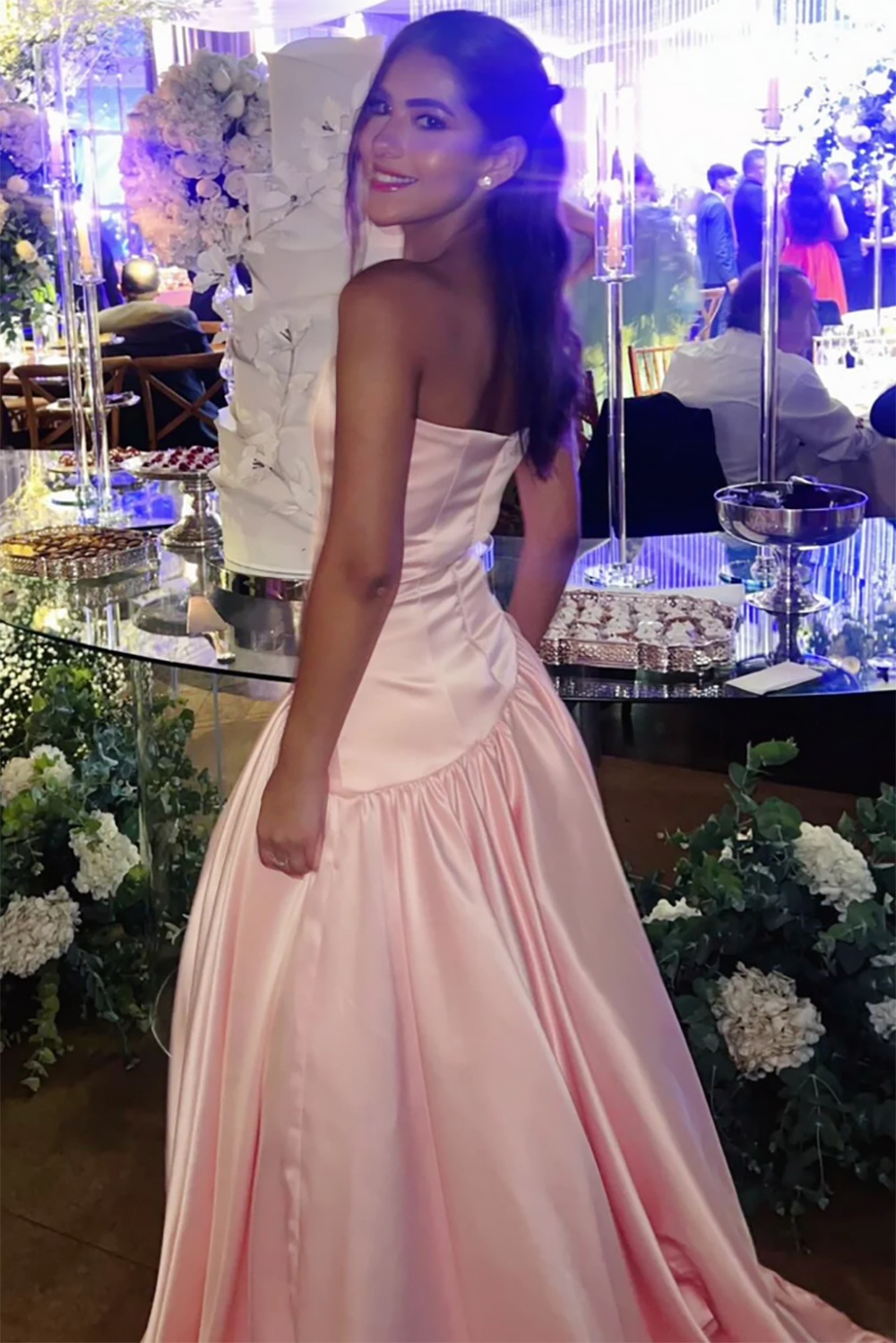 Abito da cerimonia azzurro cielo con corsetto in pizzo, scollo a cuore, abito di compleanno in chiffon a balze, abiti da laurea per adolescenti
