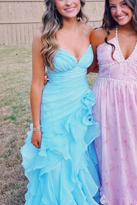Organza Prom Dress Sweetheart Ruched Slit Ruffle Evening Dress Birthday Gown Ms2609141