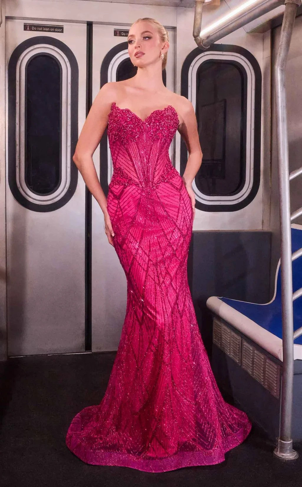 Mermaid Prom Dress Strapless Glitter Corset Sparkly Evening Gown Formal Dress Ms2603103