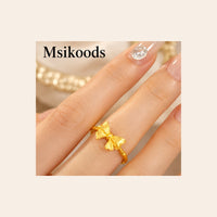 2027 Elegant Gold Bow Ring for Women Adjustable Butterfly Knot Design Dainty Fashion Jewelry Gift